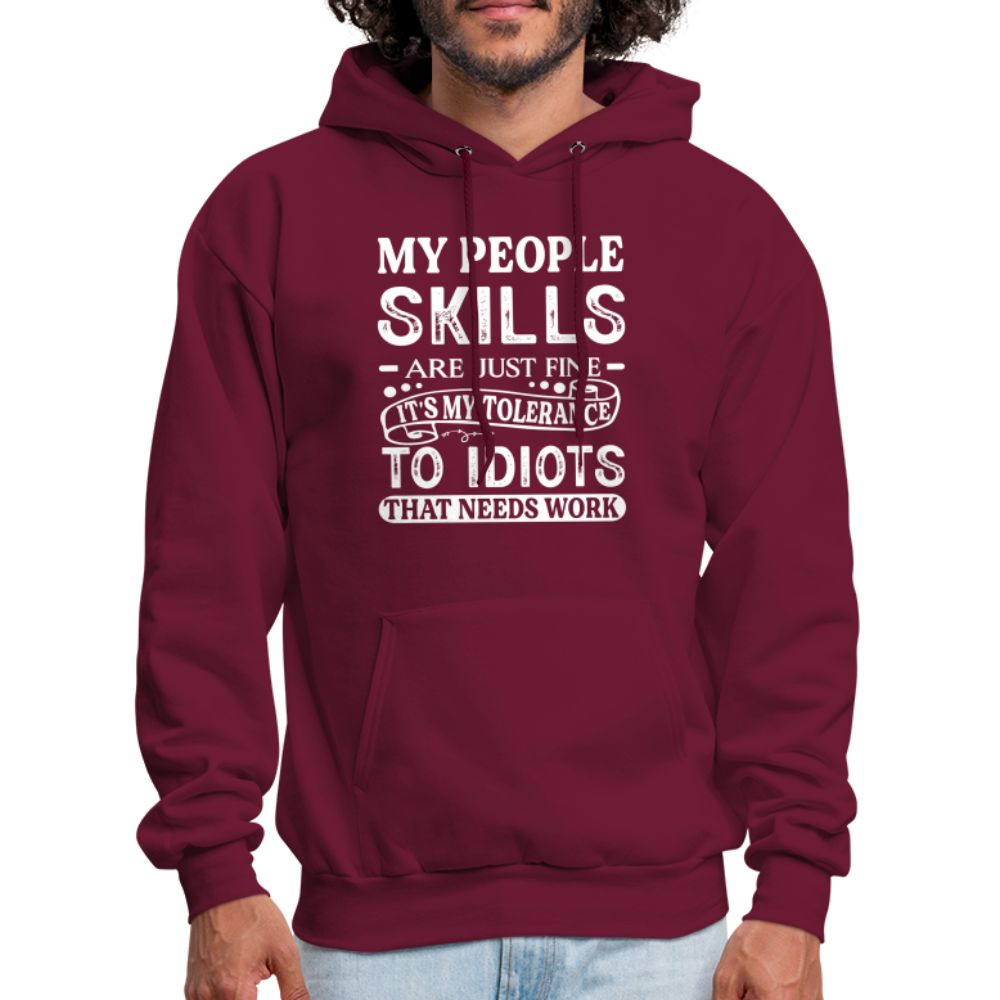 It's My Tolerance To Idiots That Needs Work Hoodie - burgundy