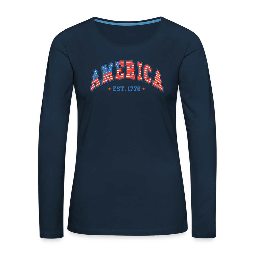 American 1776 Women's Premium Long Sleeve T-Shirt - deep navy