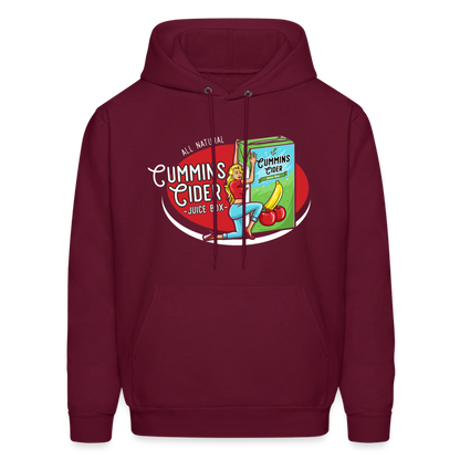 Cummins Cider Juice Box (Adult Sexual Humor) Hoodie - burgundy