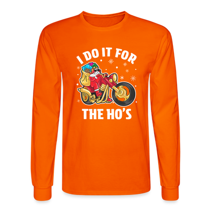 Christmas Biker Santa Riding Motorcycle Men's Long Sleeve T-Shirt - orange