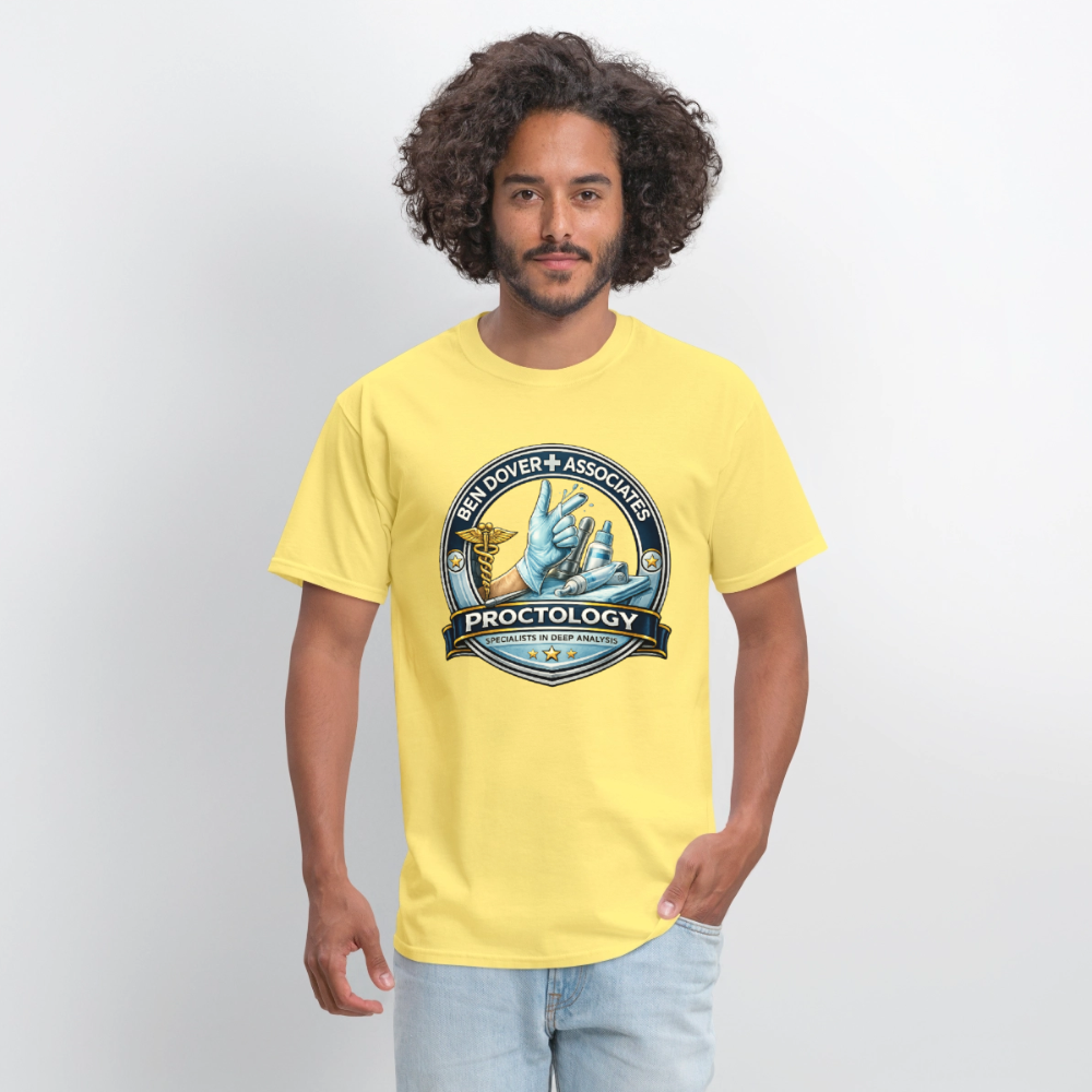 Ben Dover Proctology Funny Graphic T-Shirt Color: Rock