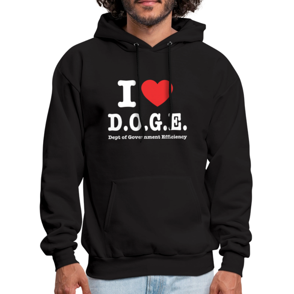 I Love DOGE (Dept of Government Efficiency) Hoodie - black