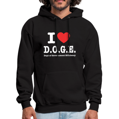 I Love DOGE (Dept of Government Efficiency) Hoodie - black