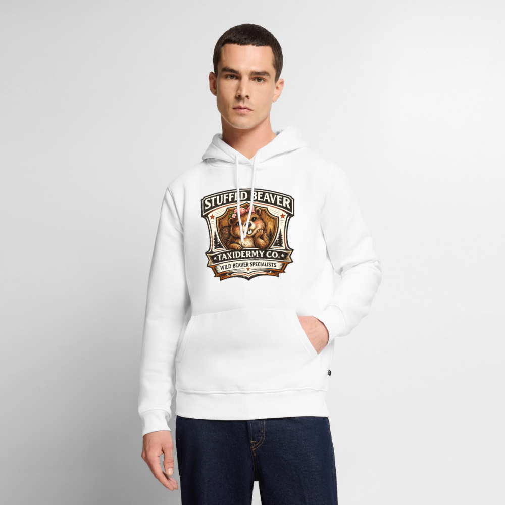 Stuffed Beaver Taxidermy Funny Adult Hoodie Color: White