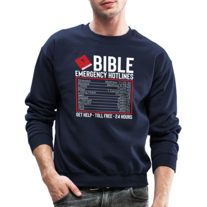 Bible Emergency Hotline (Scriptures) Sweatshirt - navy