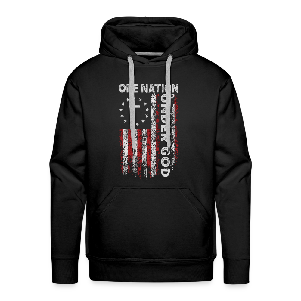 One Nation Under God Men’s Premium Hoodie - black