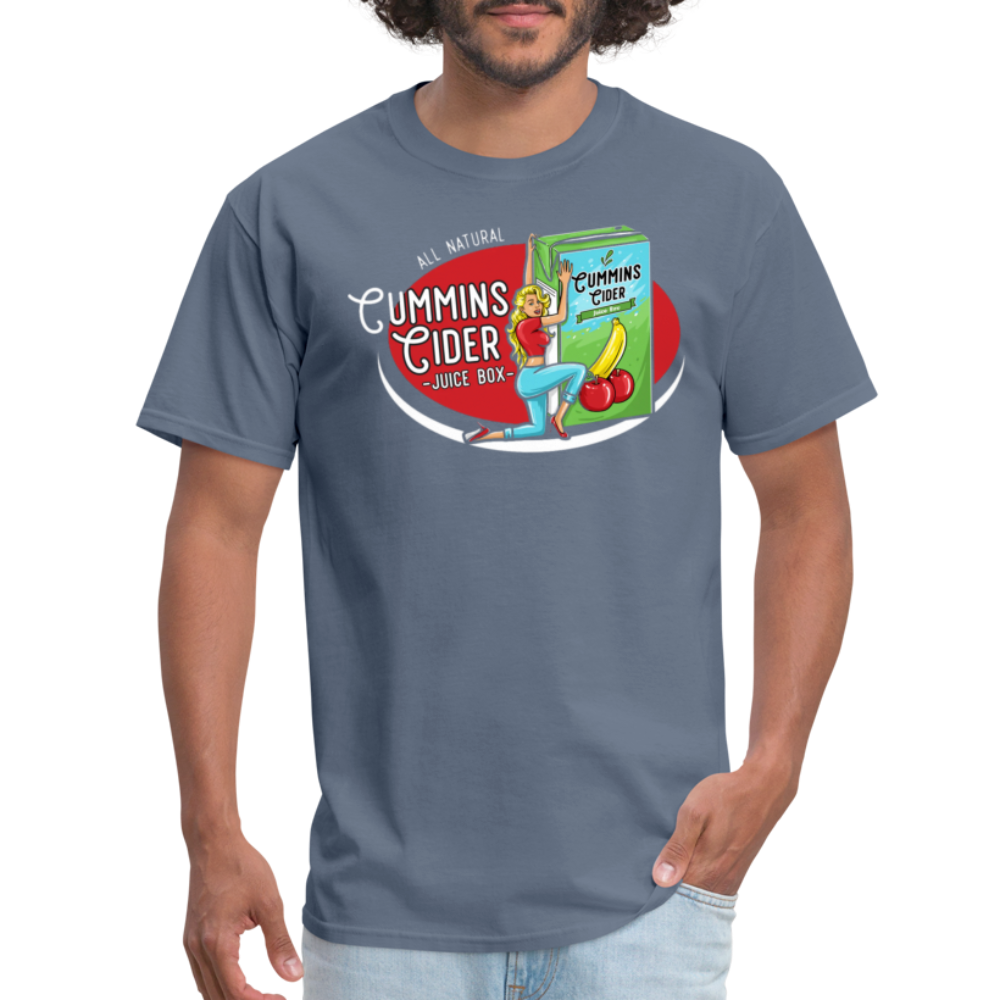 Cummins Cider Juice Box (Adult Sexual Humor) T-Shirt - denim