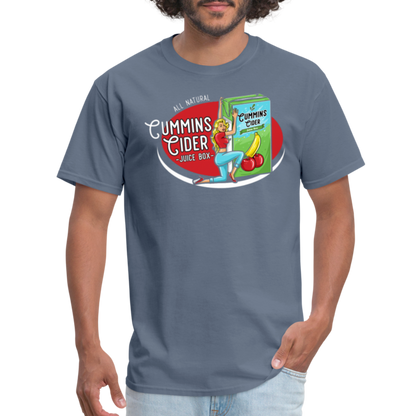 Cummins Cider Juice Box (Adult Sexual Humor) T-Shirt - denim