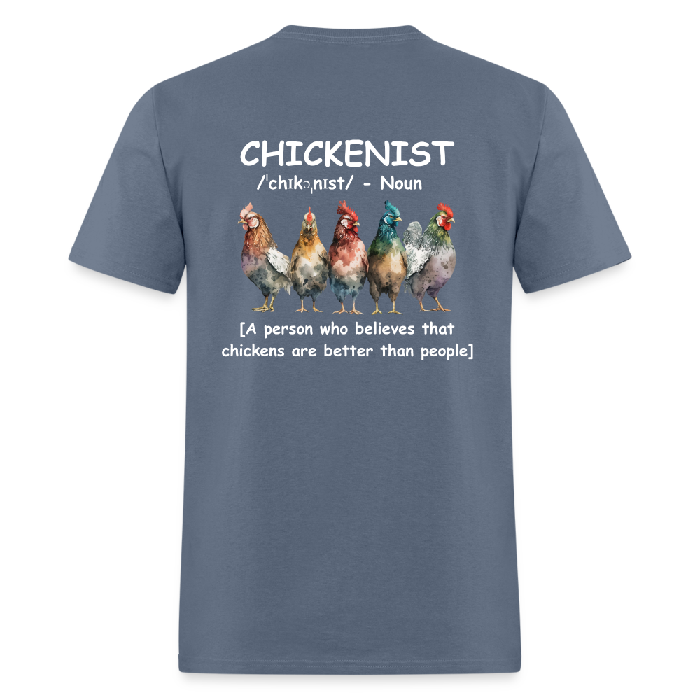 Chickenist T-Shirt (double sided print) - denim