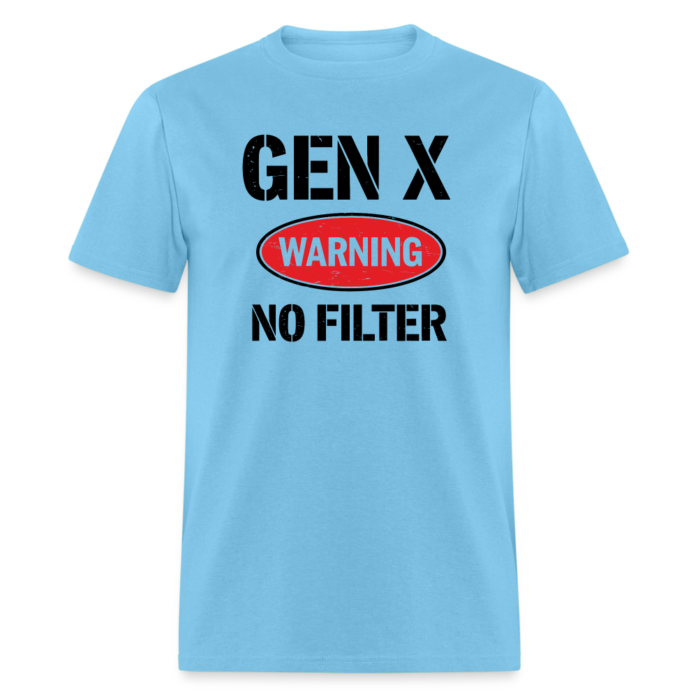 GEN-X Warning No Filter T-Shirt - aquatic blue