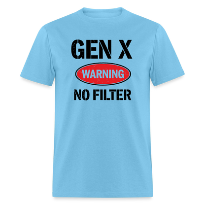 GEN-X Warning No Filter T-Shirt - aquatic blue