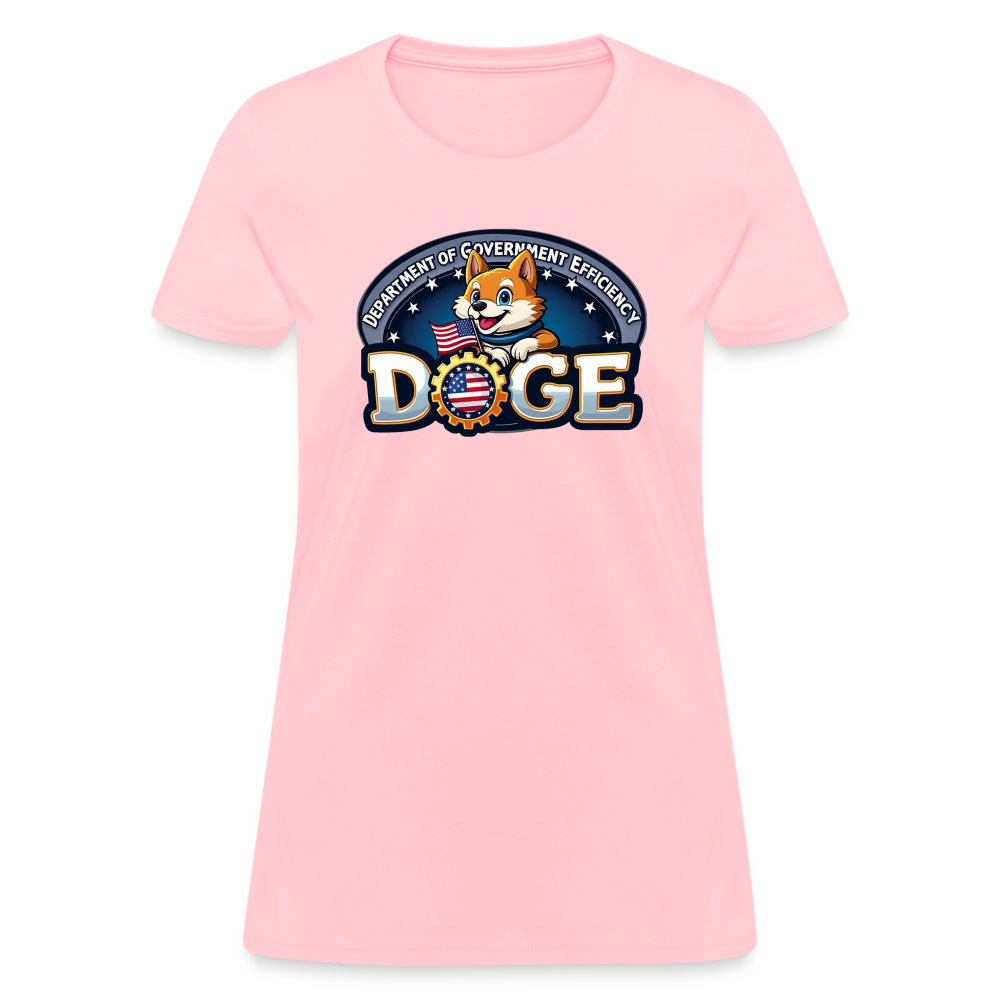 DOGE Logo (Dept of Government Efficiency) Women's Contoured T-Shirt - pink