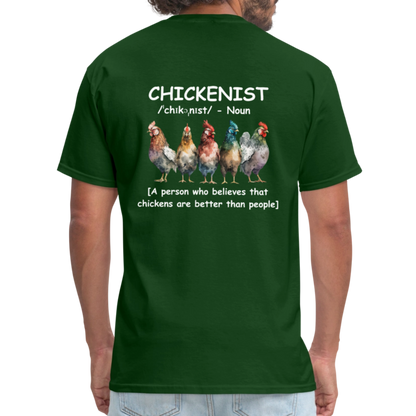 Chickenist T-Shirt (double sided print) - forest green