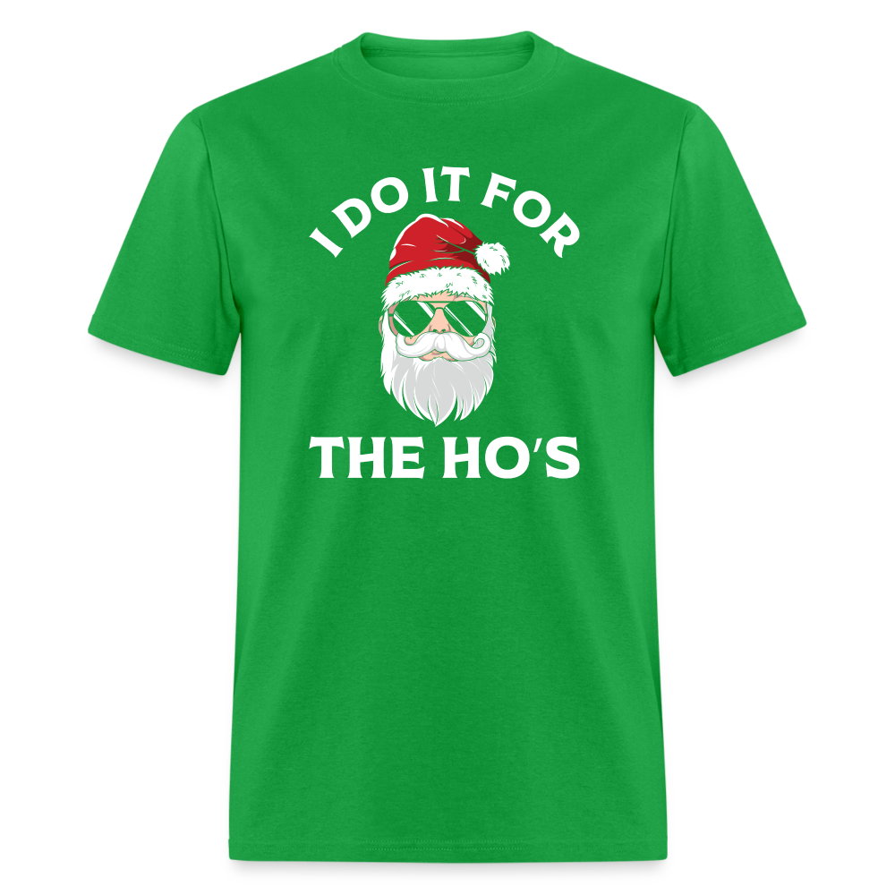 I Do It for the Ho's (Santa) Funny Christmas T-Shirt - bright green