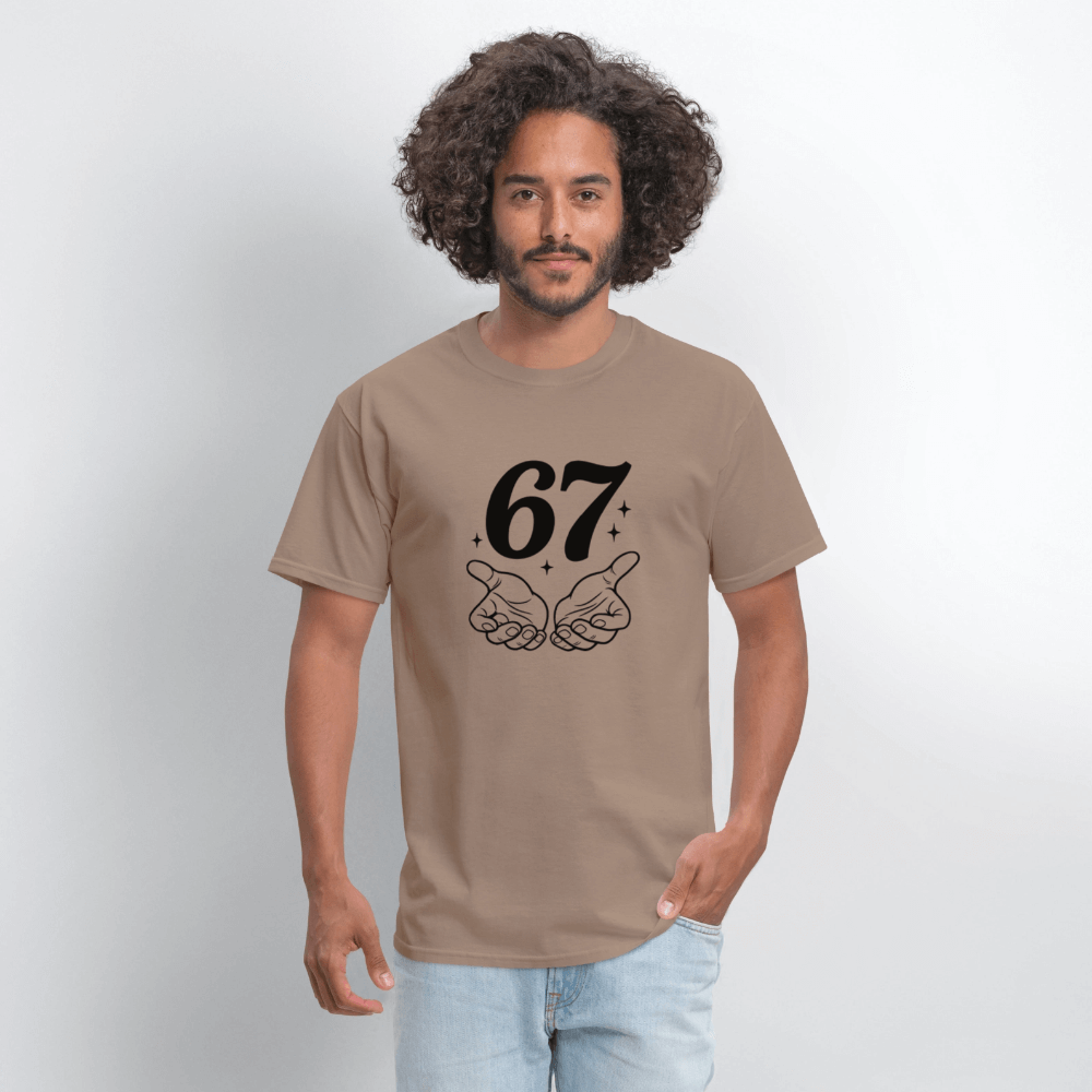 Six Seven 67 Hand Gesture T-Shirt Color: heather gray
