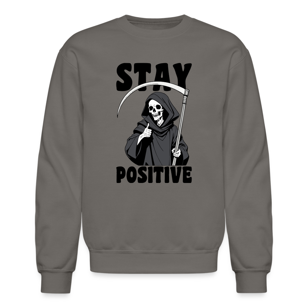 Stay Positive (Grim Reaper) Sweatshirt - asphalt gray