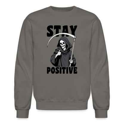 Stay Positive (Grim Reaper) Sweatshirt - asphalt gray