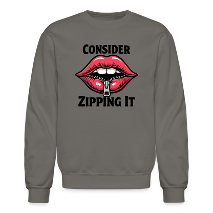 Consider Zipping It Sweatshirt - asphalt gray