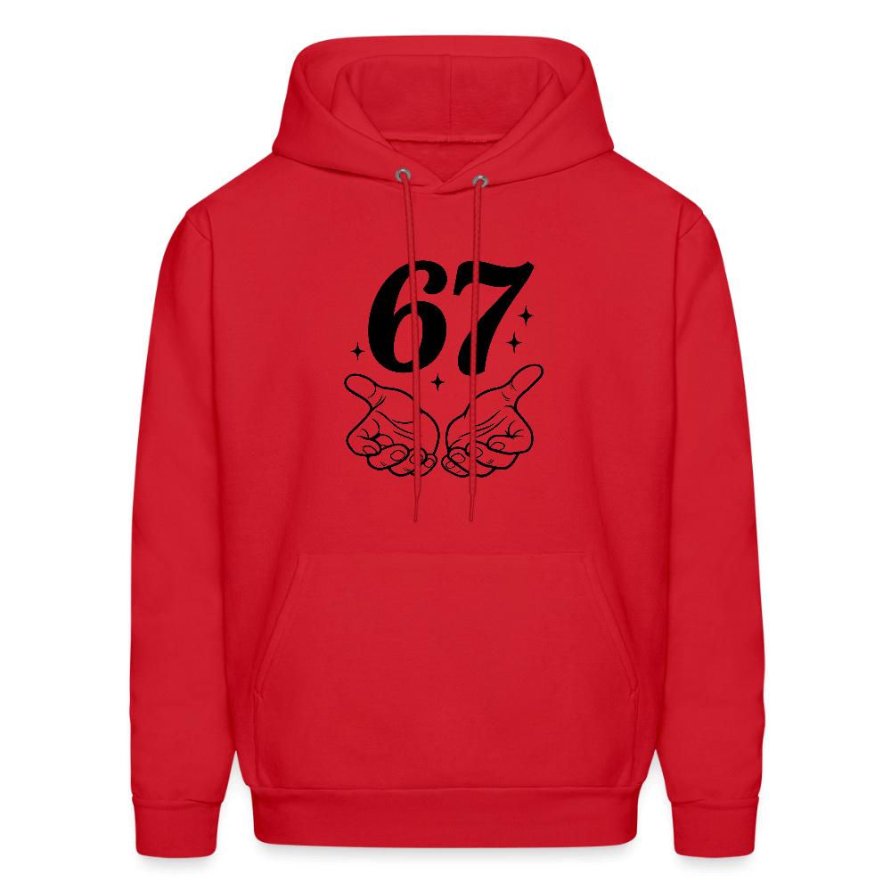 Six Seven 67 Hand Gesture Hoodie Color: red
