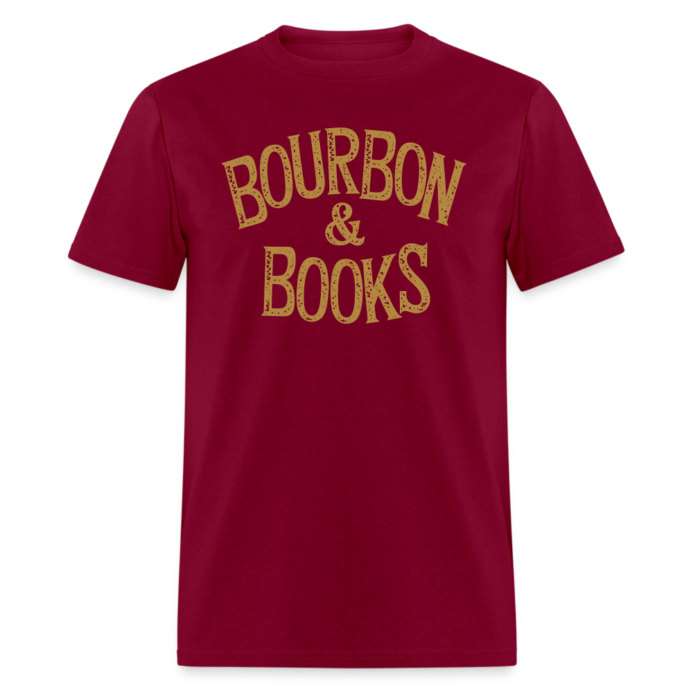 Bourbon & Books T-Shirt - burgundy