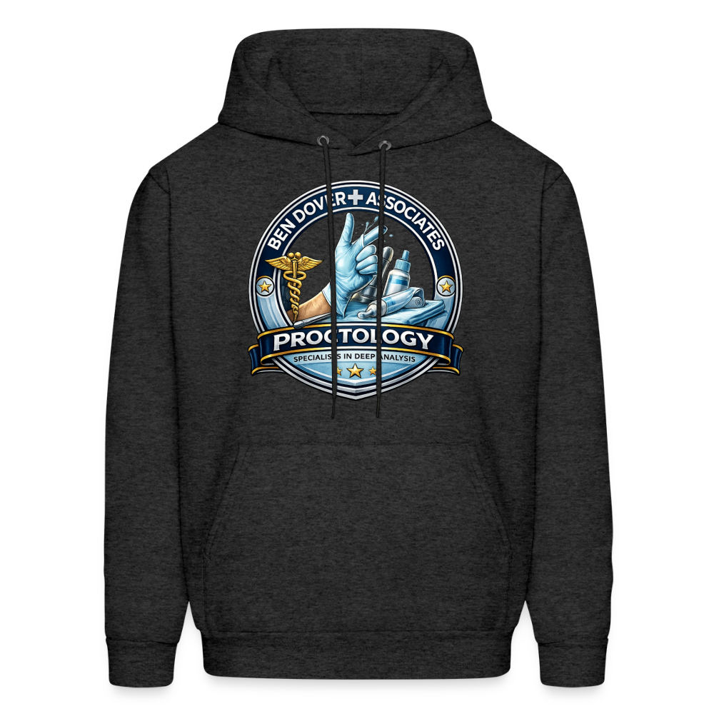 Ben Dover Proctology Funny Graphic Hoodie Color: Charcoal Grey