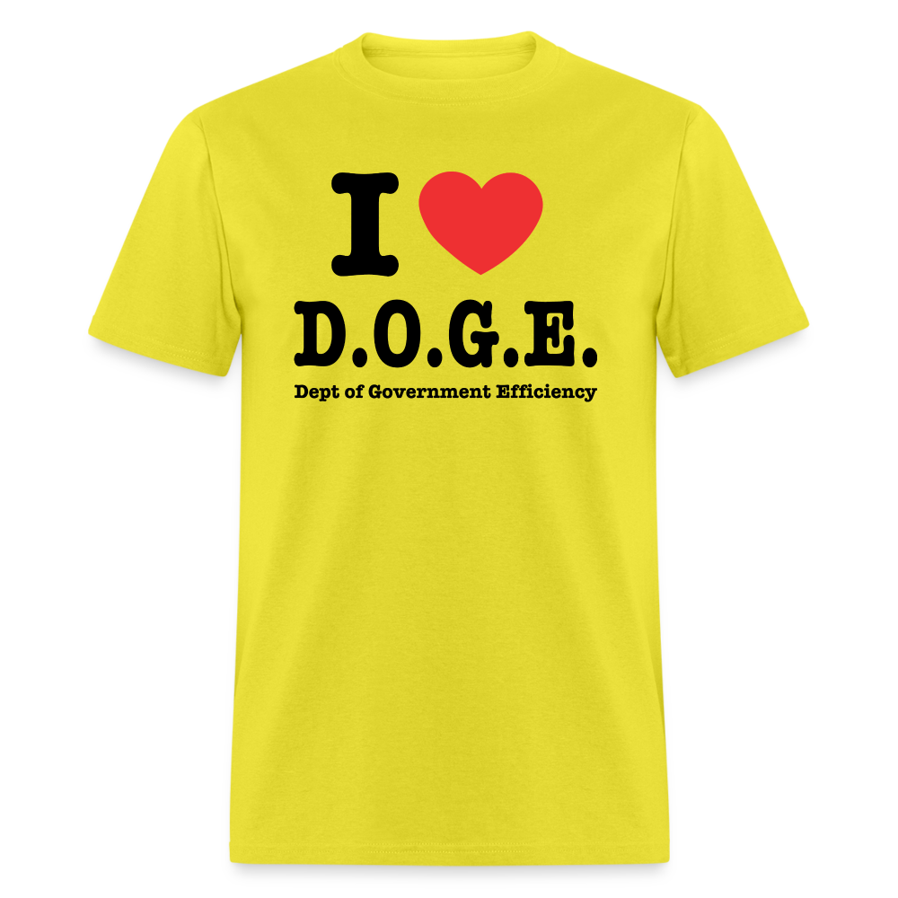 I Heart DOGE (Dept of Government Efficiency) T-Shirt - yellow