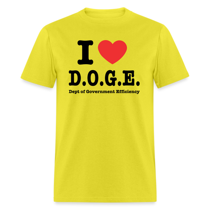 I Heart DOGE (Dept of Government Efficiency) T-Shirt - yellow