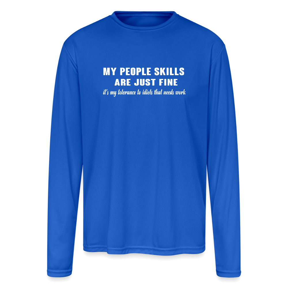 People Skills vs. Idiots Men’s Performance Long Sleeve – Sarcastic & Sharp - royal blue