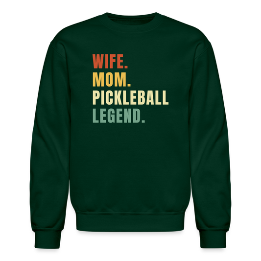 Wife Mom Pickleball Legend Sweatshirt - forest green