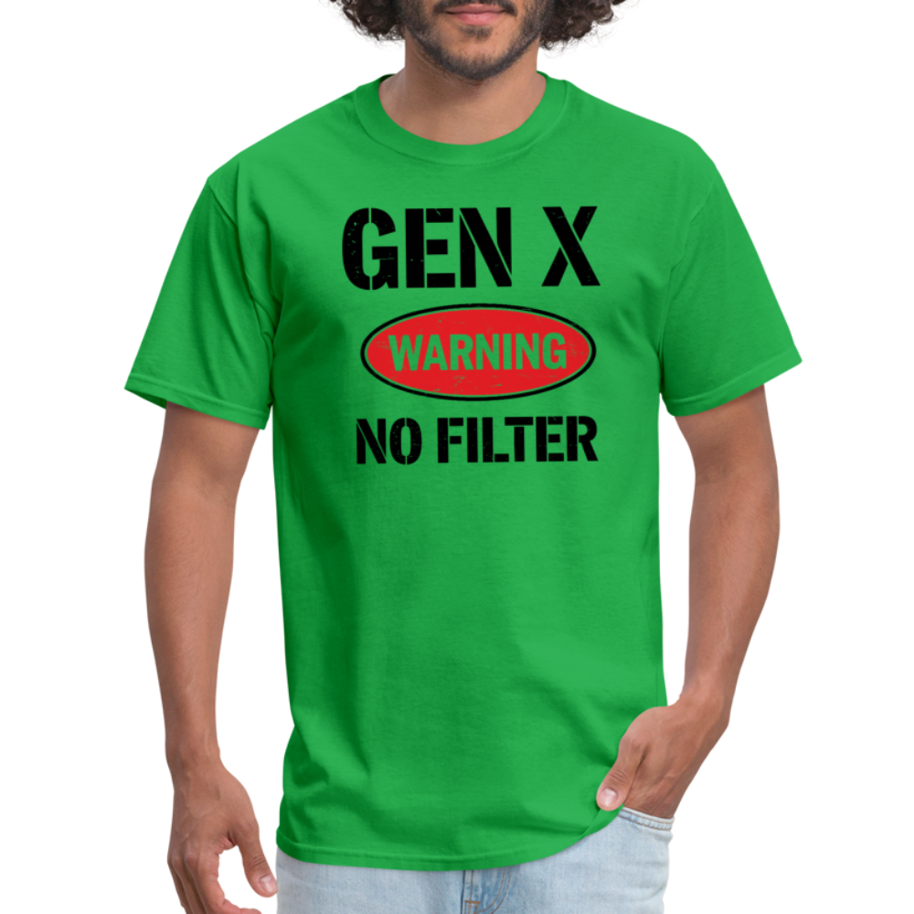 GEN-X Warning No Filter T-Shirt - bright green