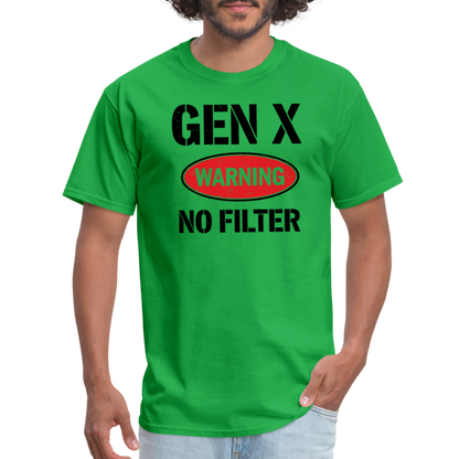 GEN-X Warning No Filter T-Shirt - bright green