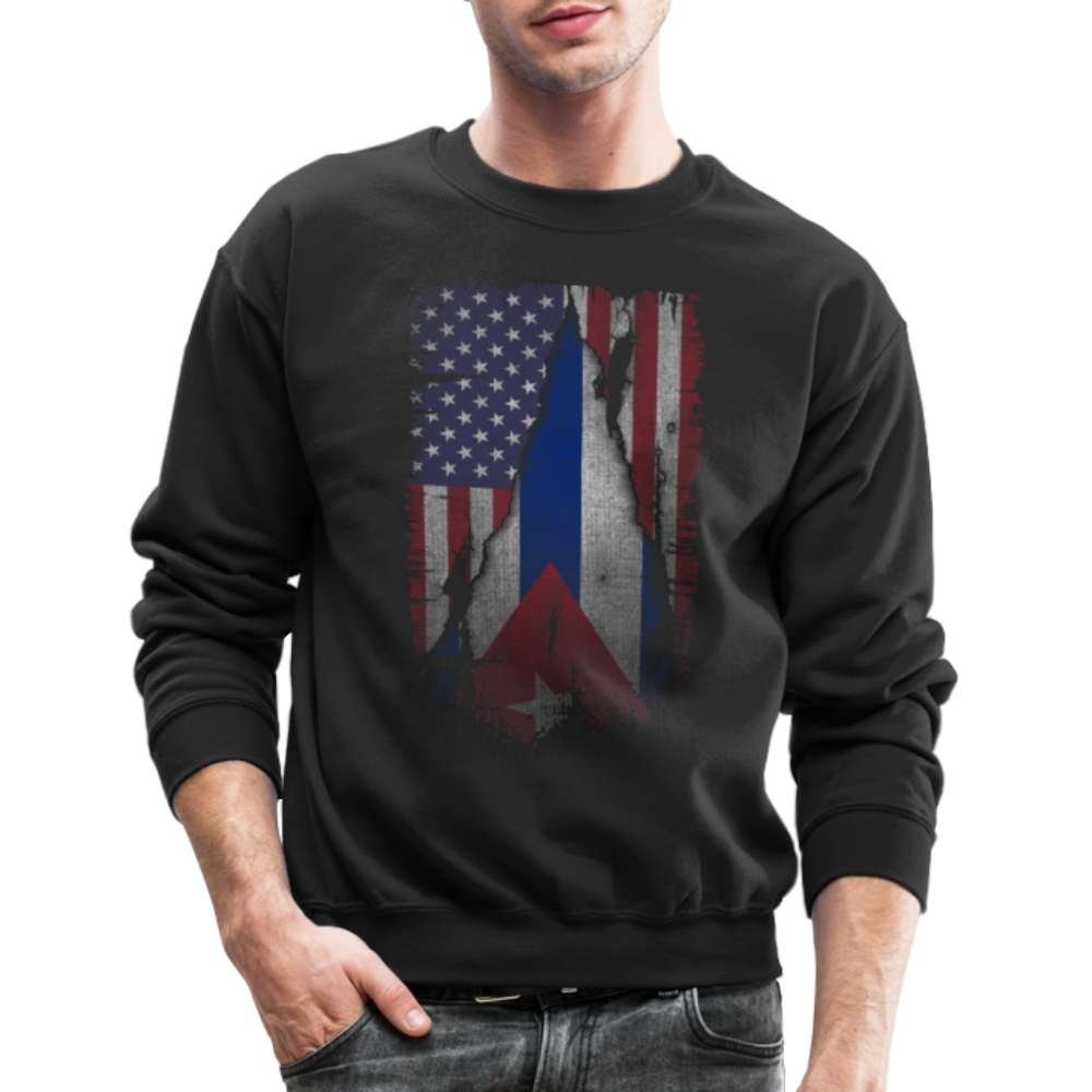 Cuba and USA Flag Sweatshirt – Cuban American Pride - black
