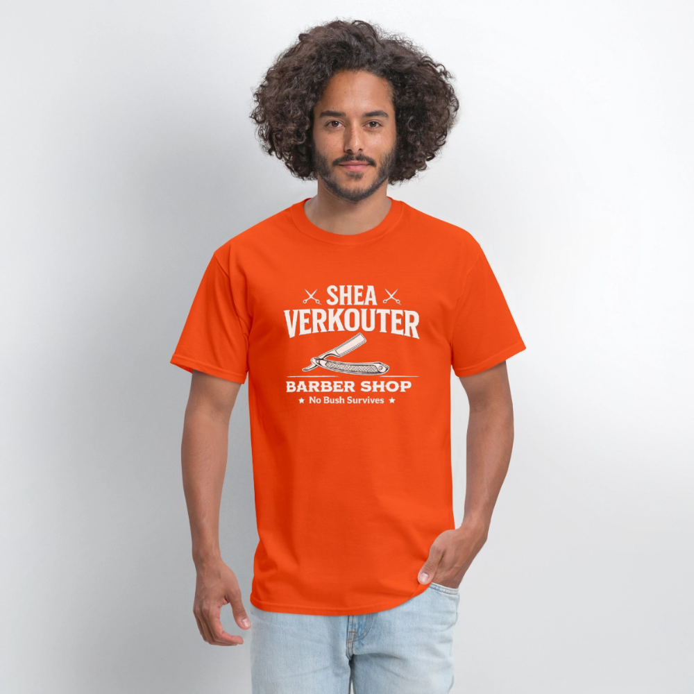 Shea Verkouter Barber Shop Funny Adult Humor T-Shirt Color: Black