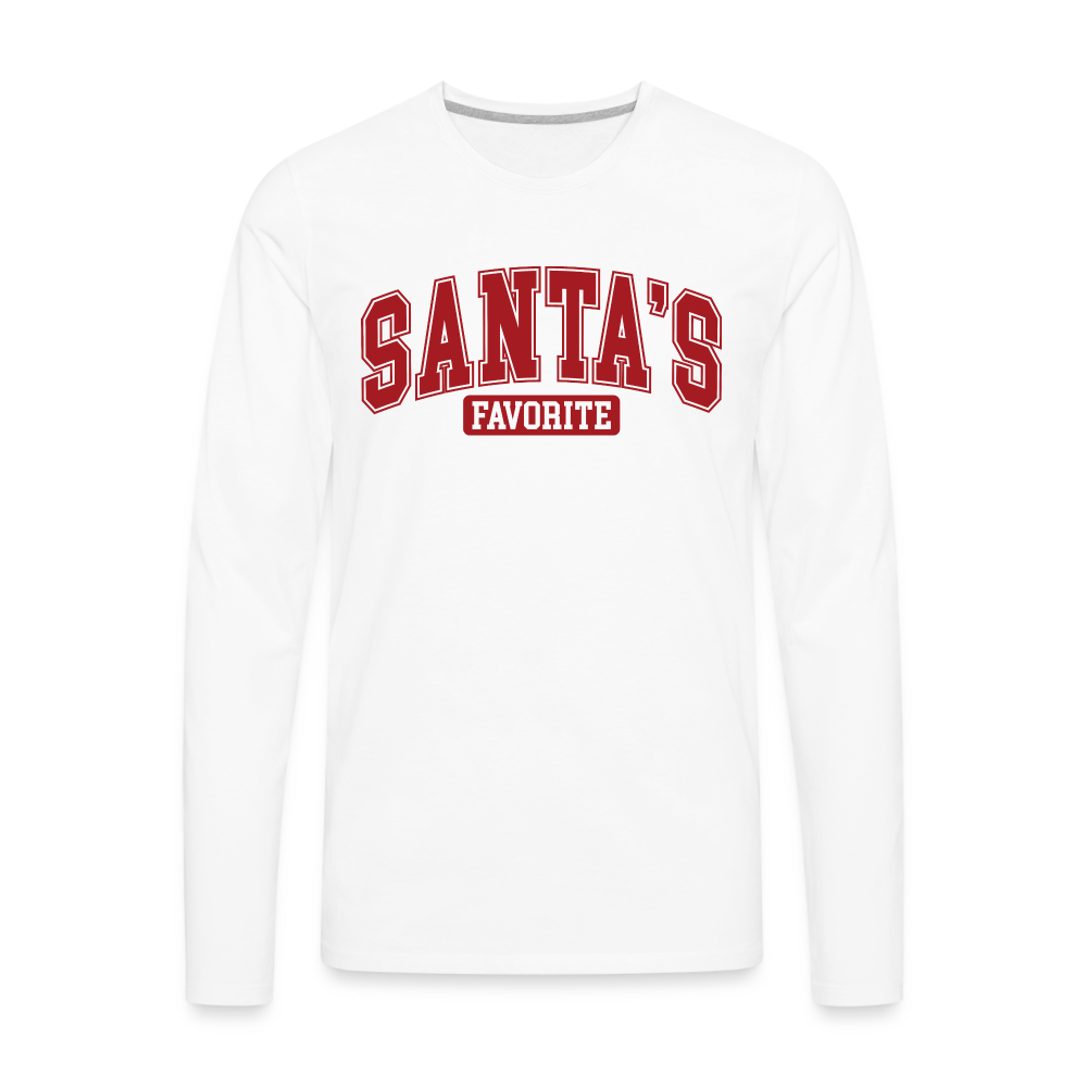 Santa's Favorite Men's Premium Long Sleeve T-Shirt - white