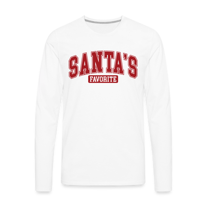 Santa's Favorite Men's Premium Long Sleeve T-Shirt - white