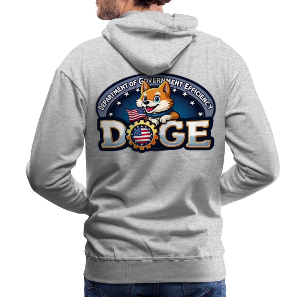 DOGE Men’s Premium Hoodie (front/back print) - heather grey