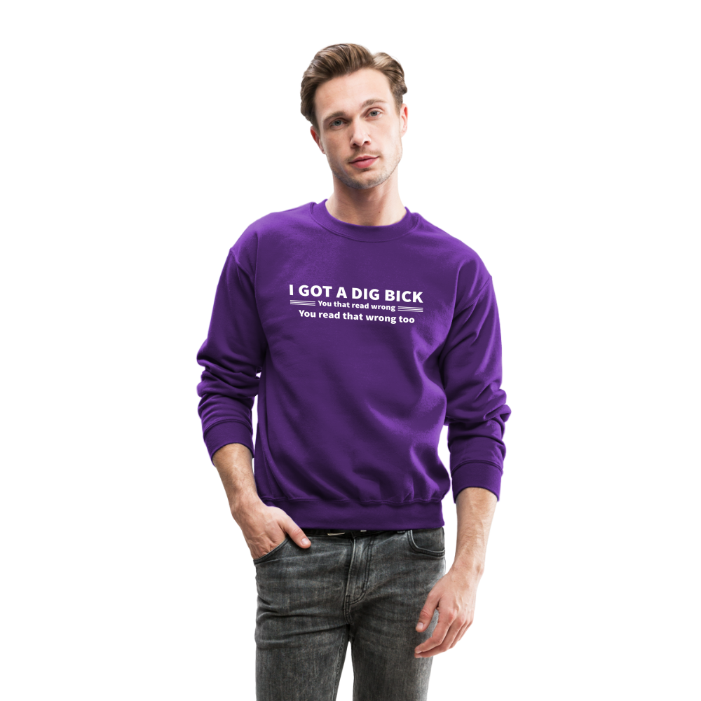 I Got a Dig Bick (You That Read Wrong) Sweatshirt - purple