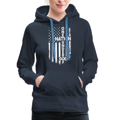 One Nation Under God Women’s Premium Hoodie - navy