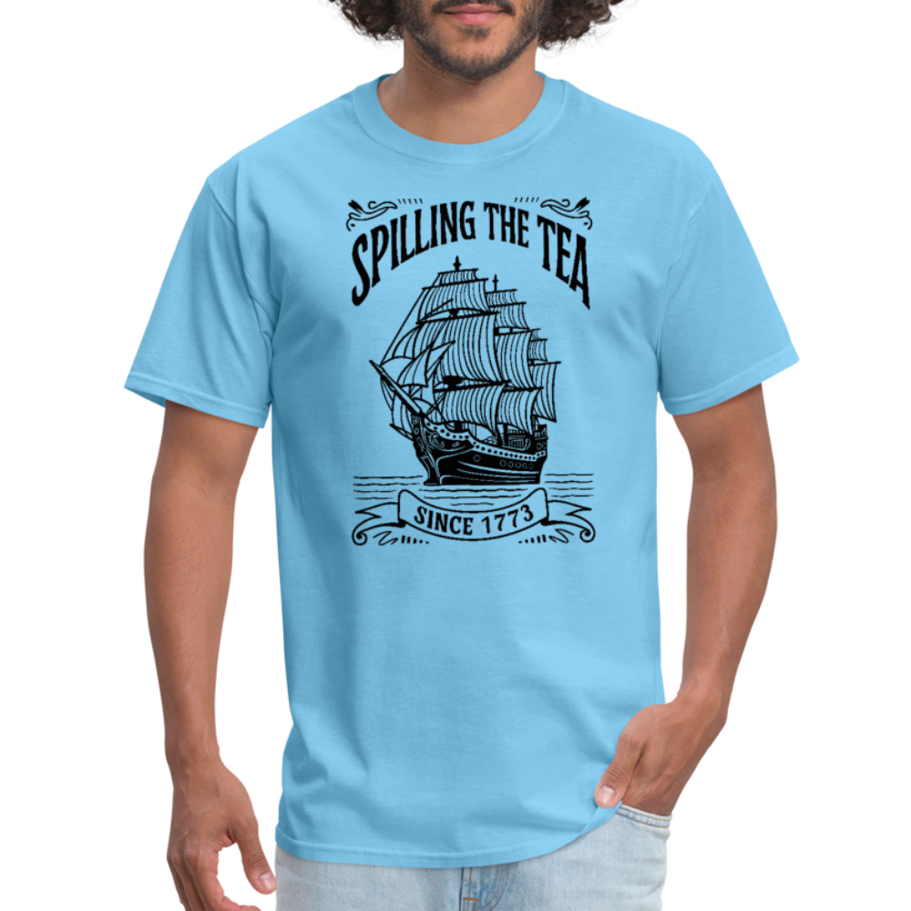 Spilling The Tea Sine 1773 T-Shirt - aquatic blue