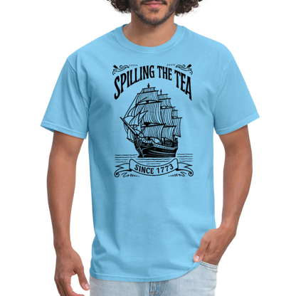 Spilling The Tea Sine 1773 T-Shirt - aquatic blue