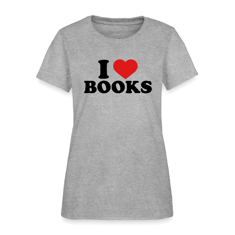I Love Books Women’s T-Shirt - heather gray