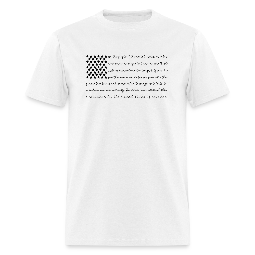 American Flag We The People Constitution T-Shirt (Black Letters) - white