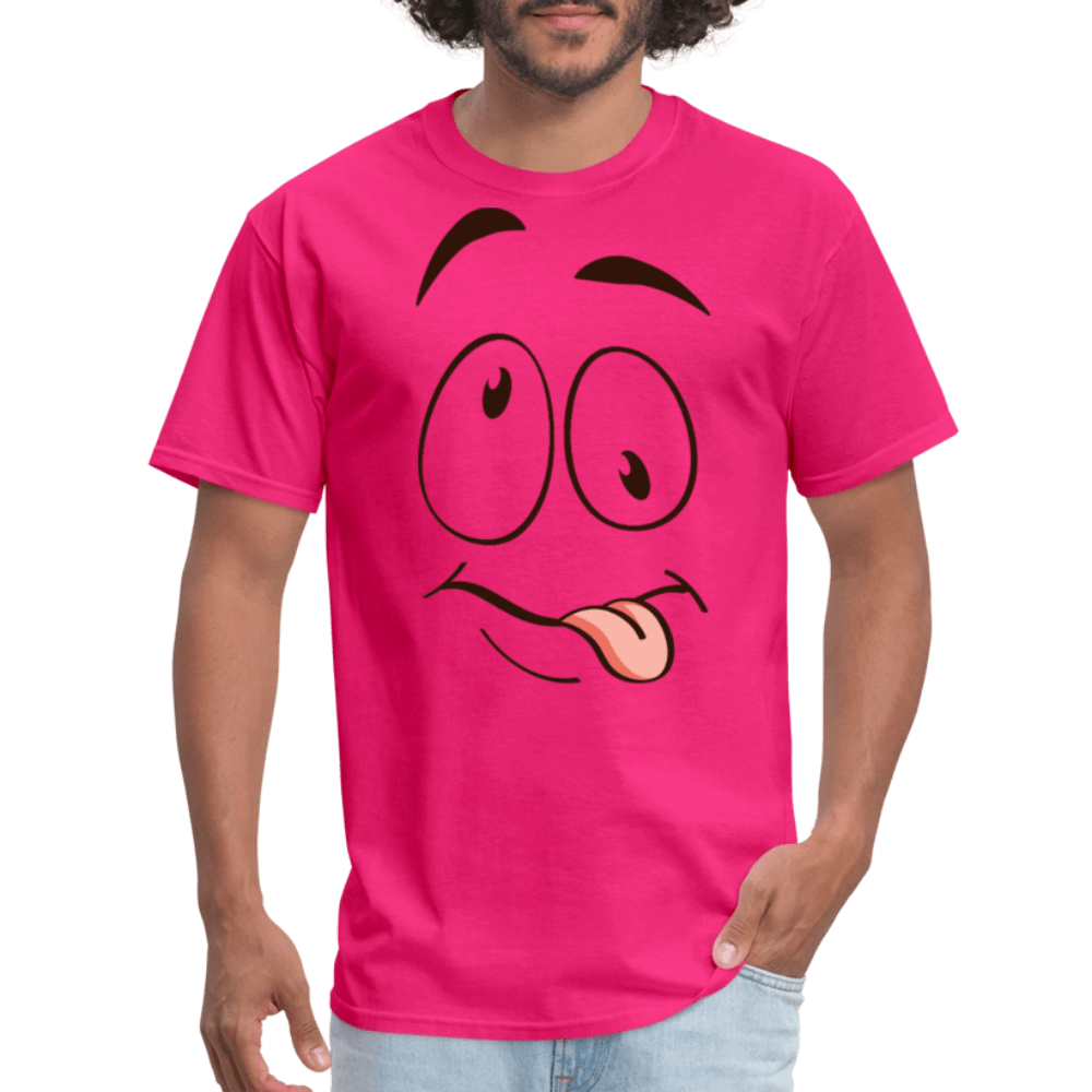 Suggestive Silly Face with Tongue T-Shirt - fuchsia
