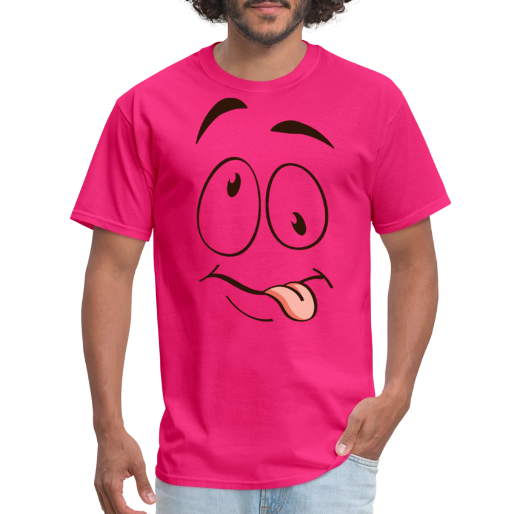 Suggestive Silly Face with Tongue T-Shirt - fuchsia