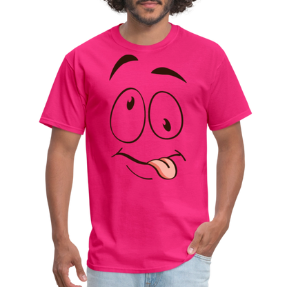 Suggestive Silly Face with Tongue T-Shirt - fuchsia