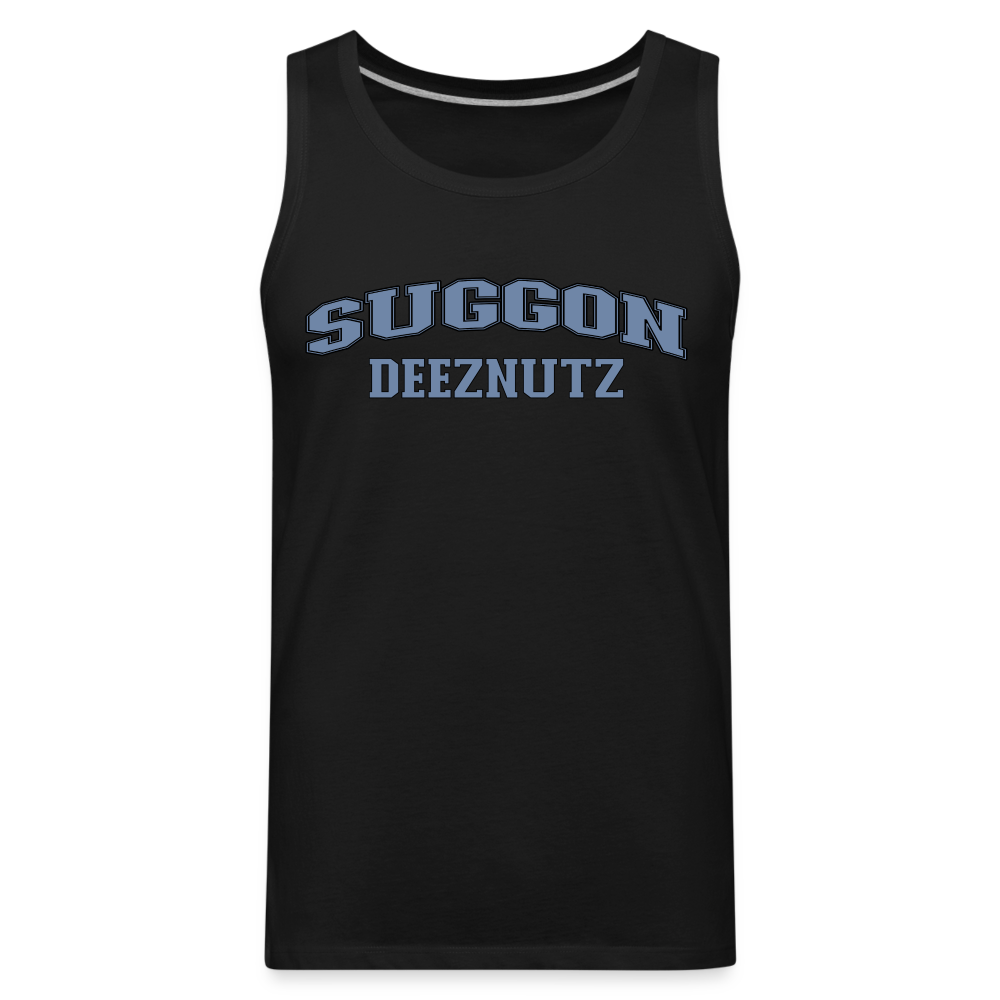 Suggon Deeznutz Tank Top (in Blue Ball Colors - Funny Sexual Humor) - black