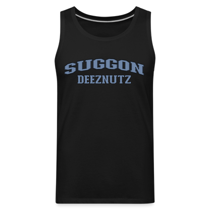 Suggon Deeznutz Tank Top (in Blue Ball Colors - Funny Sexual Humor) - black