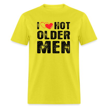 I Heart Hot Older Men (I Love Hot Older Men) T-Shirt - yellow