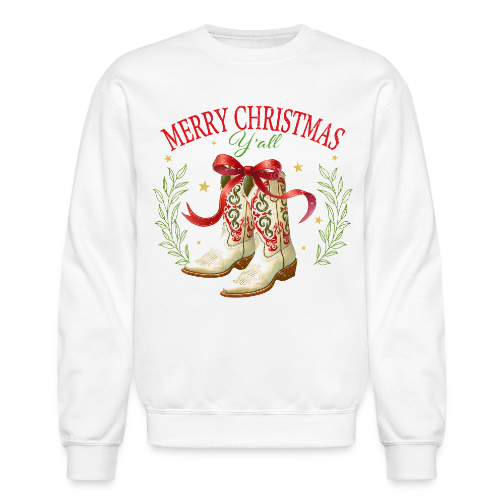 Merry Christmas Y'all Sweatshirt - white