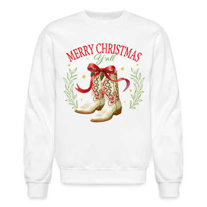 Merry Christmas Y'all Sweatshirt - white